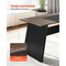 Brown Black L-Shaped Executive Desk with Storage Drawers and Cabinet